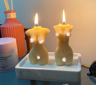 3D Female Body Figurines Candle Silicone Mold Male Female Body Art Statue Candle Handmade Making Mould Home Decoration Crafts