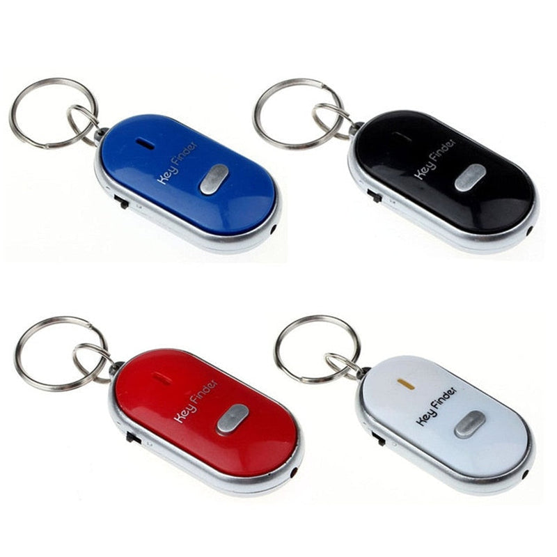 LED Light Torch Remote Sound Control Lost Key Fob Alarm Locator Keychain Whistle Finder Old Age Anti-lost Alarm