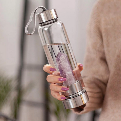 Healing Natural Quartz Water Bottle