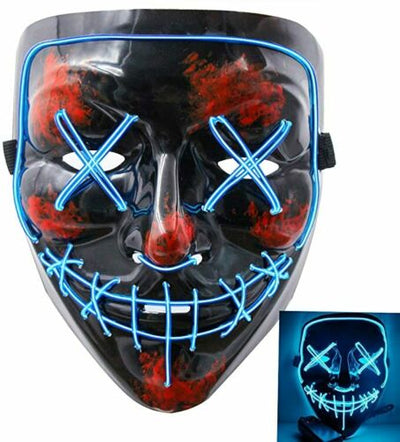 Costume Halloween Face Mask LED Light Up 3 Modes Cosplay Clubbing Party Purge