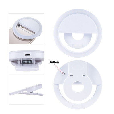 Mini Mobile Phone LED Selfie Light Anchor Beauty Lens Live Rechargeable Broadcast Artifact Round Ring Mobile Phone Fill Light