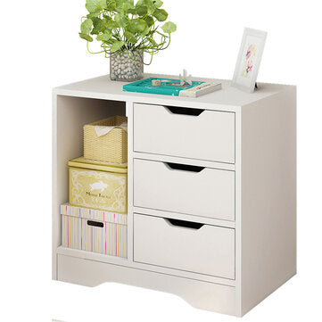 Side Table Drawers Nightstand Storage Cabinet