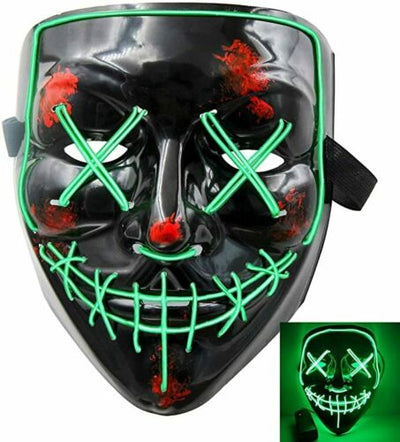 Costume Halloween Face Mask LED Light Up 3 Modes Cosplay Clubbing Party Purge