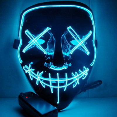 Costume Halloween Face Mask LED Light Up 3 Modes Cosplay Clubbing Party Purge