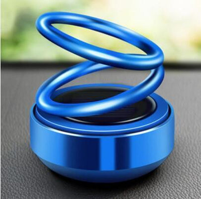 Solar Power Automatic Rotation Perfume Air Freshener Car Interior Decor Double Ring Magnetic Suspension Aromatherapy Diffuser