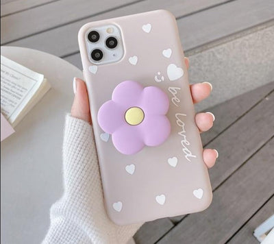 HOT 3D Lovely flower holder stand Soft phone case for iphone 12 Pro Max 12 MiNi 11 Pro Max X XS XR 6S 7 8 plus SE 2020 Cute cover