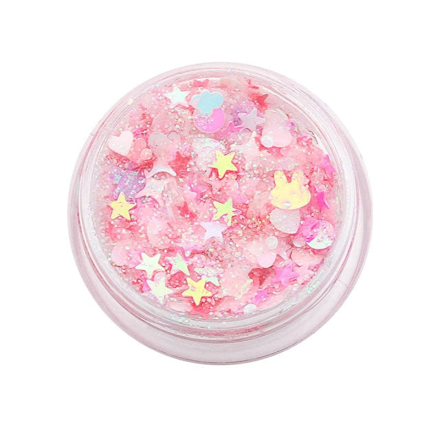 1PC Hot Sale Fashion Holographic Eyeshadow Sequins Gel Hair Lips Makeup Eye Eyebrow Shimmer Glitter Decoration Portable Cosmetic