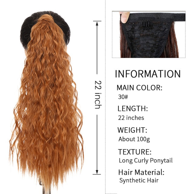 Xnaira Long Syntheti Straigight Wrap Around  Ponytail Fake Hair Pony Tail For Women Clip In Hair Extension High Temperture Fiber