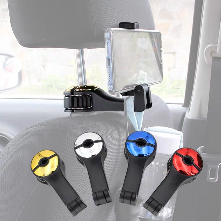 Car Headrest Hook With Phone Holder Car Seat Back Hanger For Handbag