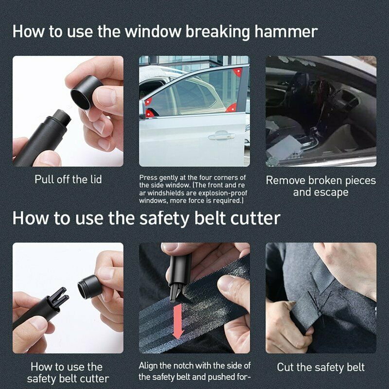 Baseus Car Safety Hammer Window Glass Breaker Seat Belt Cutter Emergency Tool