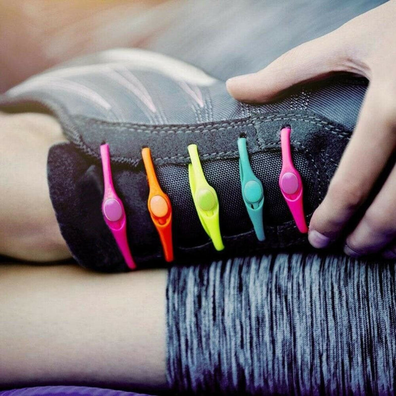 12pcs Coloured Silicone Easy On The Go No Tie Fitted Shoelaces For All Sneakers