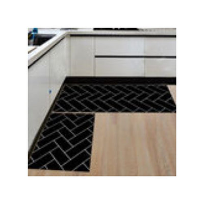 2Pcs Home Kitchen Floor Mat Non Slip Runner Anti Fatigue Rug Set