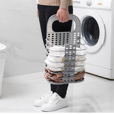 Wall Mounted Foldable Laundry Basket  Wall Hanging Bathroom Clothes Laundry Organizer