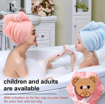 Girl's Hair Drying Hat Quick-dry Hair Towel Cap