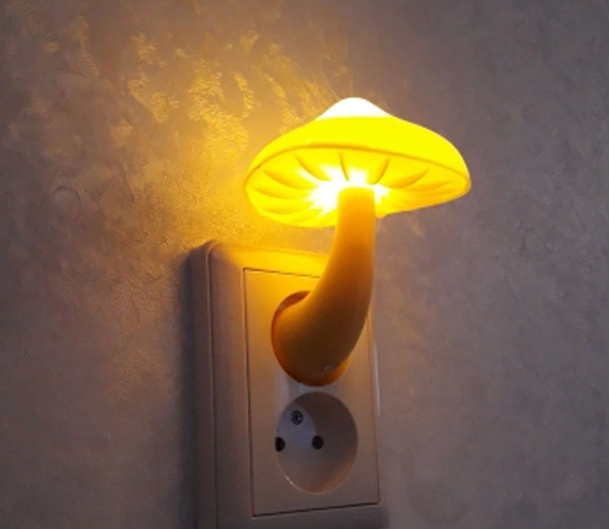 Night Lights Mushroom Shape Automatic Sensor Bedroom Decor Wall Lamps for Kid Room Bedside Lamp US/EU Plug