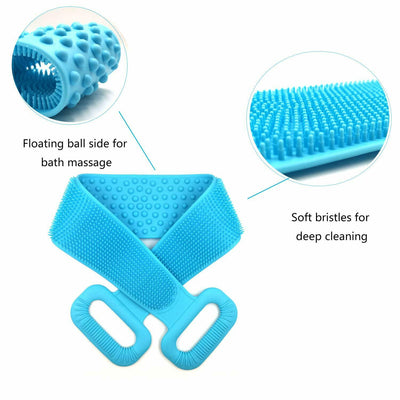 Silicone Bath Body Brush Bath Towels Exfoliating Back Scrubber Massage Shower