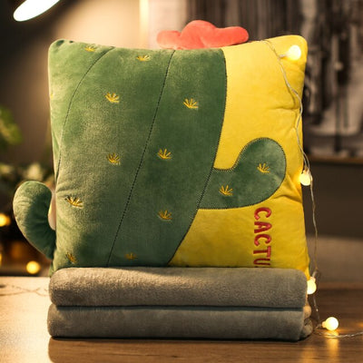 Pillow Quilt Dual-Purpose Blanket Car Load Back Cushion Sofa Pillow Three-in-One Office Nap Break Artifact Cushion quilt