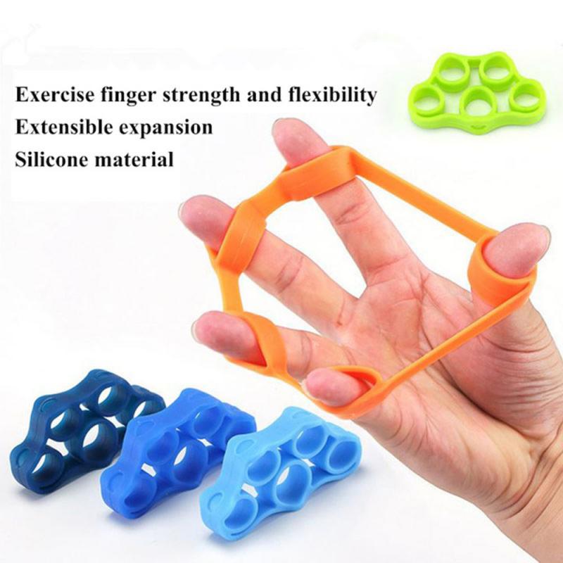 Silicone Finger Gripper Strength Trainer Resistance Band Hand Grip Wrist Yoga Stretcher Finger trainer Exercise free shipping