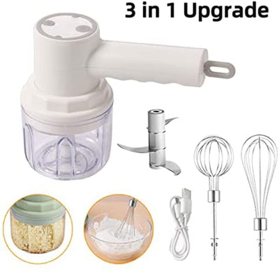 3 In 1 Electric Blender USB Rechargeable Kitchen Food Mixer Masher