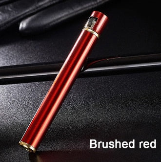 Mini Compact Torch Lighter Free Fire Butane Gas Metal Cigarette Shaped Lighter Grinding Wheel Pocket Lighter Smoking Accessories
