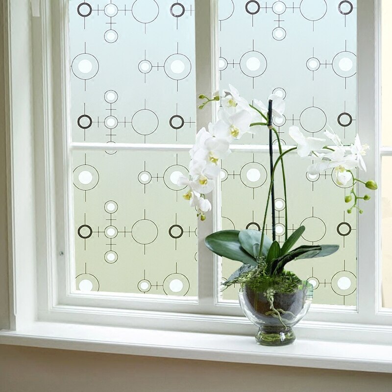 Decorative Privacy Vinyl Window Adhesive Film Window Sticker Decals Waterproof Sun UV Protection Bamboo Sliding Door Bathroom