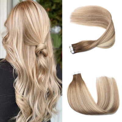 Ombre Balayage Tape In Human Hair Extensions 100% Real Remy Human Hair Extensions 50g 100g Per Package Seamless Tape on Hair