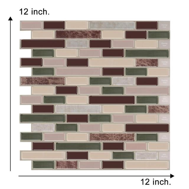 Big Size Self adhesive Waterproof Heatproof Vinyl Wallpaper 3D Peel and Stick Mosaic Tiles