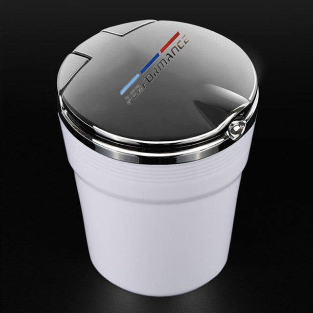 Car Ashtray with LED Light Luxury Car Smokeless Cup Holder