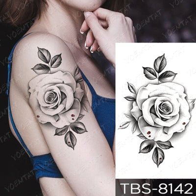 Waterproof Temporary Tattoo Sticker Chest Lace Henna Mandala Flash Tattoos Wolf Diamond Flower Body Art Arm Fake Tatoo Women Men