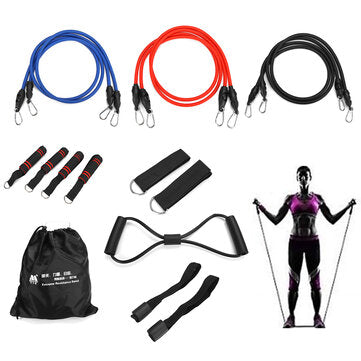 16PCS Men Home Resistance Bands Set Fitness Rubber Tubes