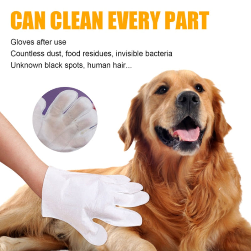 6Pcs Pet Disposable Gloves Cats Dogs Bath Supplies Cleaning Massage Gloves Pet Cleaning Pet No Rinse Pet Wipes