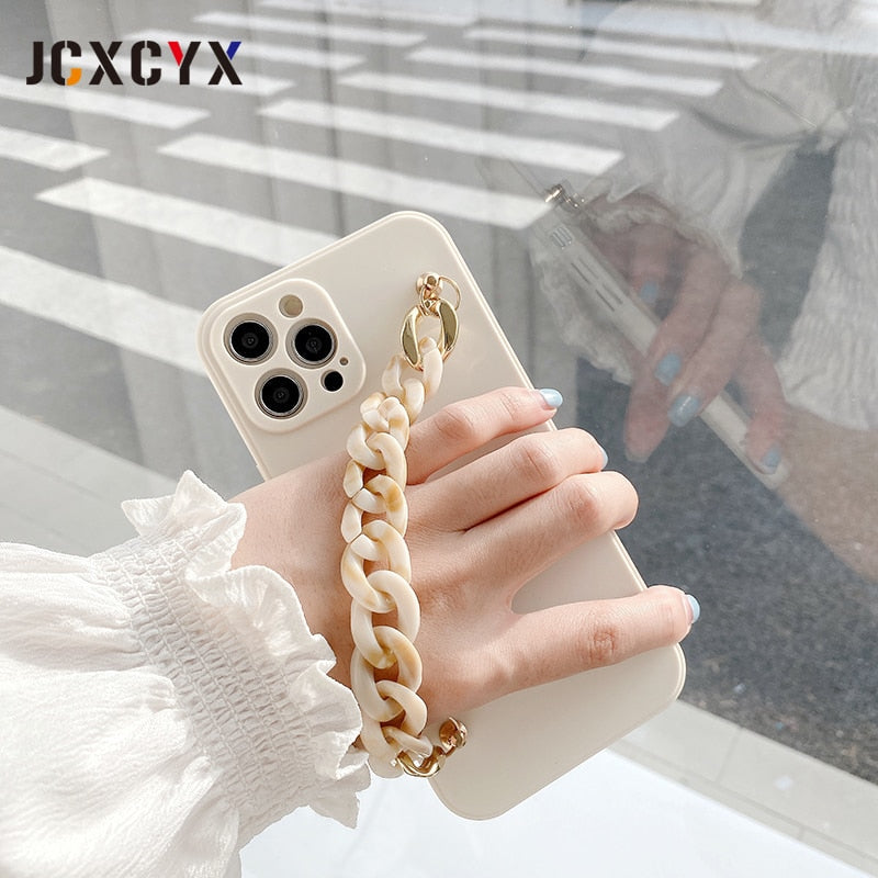 Korea luxury marble bracelet wrist chain soft phone case for iphone 13 12 Pro Max MiNi 11 Pro Max XR X XS Max 7 8 plus 6S SE 20