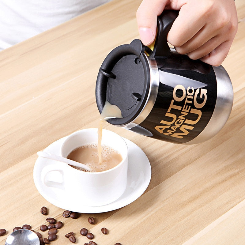 New Automatic Self Stirring Magnetic Mug Creative Stainless Steel Coffee Milk Mixing Cup Blender Lazy Smart Mixer Thermal Cup-z