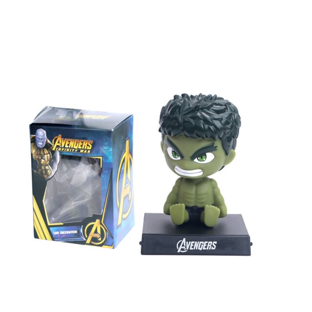 Shake Bobble Head Phone Holder Bracket PVC Action Figure Jack  Demon Slayer SuperHero Captain American Hulk Car Toys