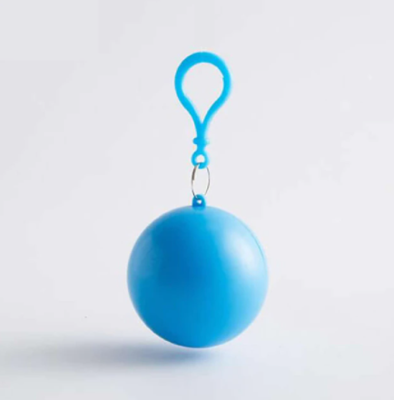 1 Pcs Portable raincoat disposable poncho unisex raincoat ball cape key ring ball