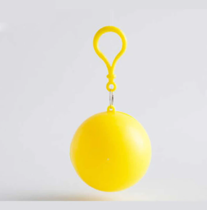 1 Pcs Portable raincoat disposable poncho unisex raincoat ball cape key ring ball