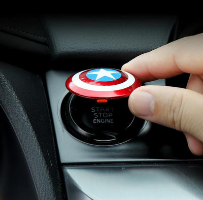 SuperHero Car Interior Decoration Ornament Engine Power Button