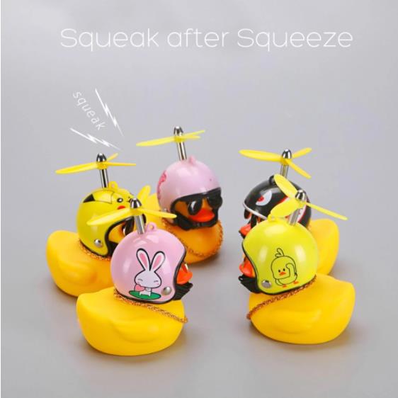 Wind Propeller Helmet Small Yellow Duck Wind & Wave breaking Car Dashboard Decor