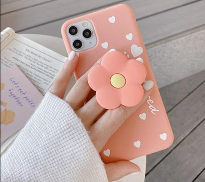 HOT 3D Lovely flower holder stand Soft phone case for iphone 12 Pro Max 12 MiNi 11 Pro Max X XS XR 6S 7 8 plus SE 2020 Cute cover