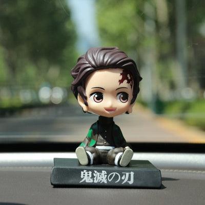 Shake Bobble Head Phone Holder Bracket PVC Action Figure Jack  Demon Slayer SuperHero Captain American Hulk Car Toys