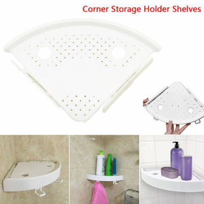 Bathroom Snap Up Corner Shelf Rack Triangle Grip Storage Wall Mount Holder New N