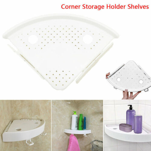 Bathroom Snap Up Corner Shelf Rack Triangle Grip Storage Wall Mount Holder New N