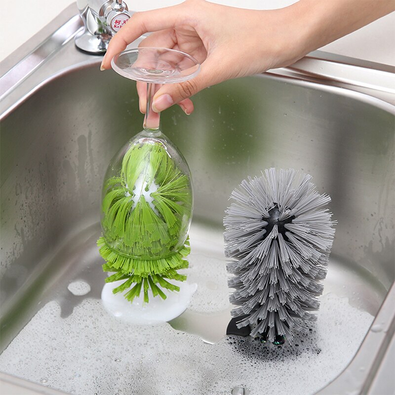 Suction Cleaning Brush Cups  Goblet Mugs Cleaner Strong Suction Clean Brush for Cup