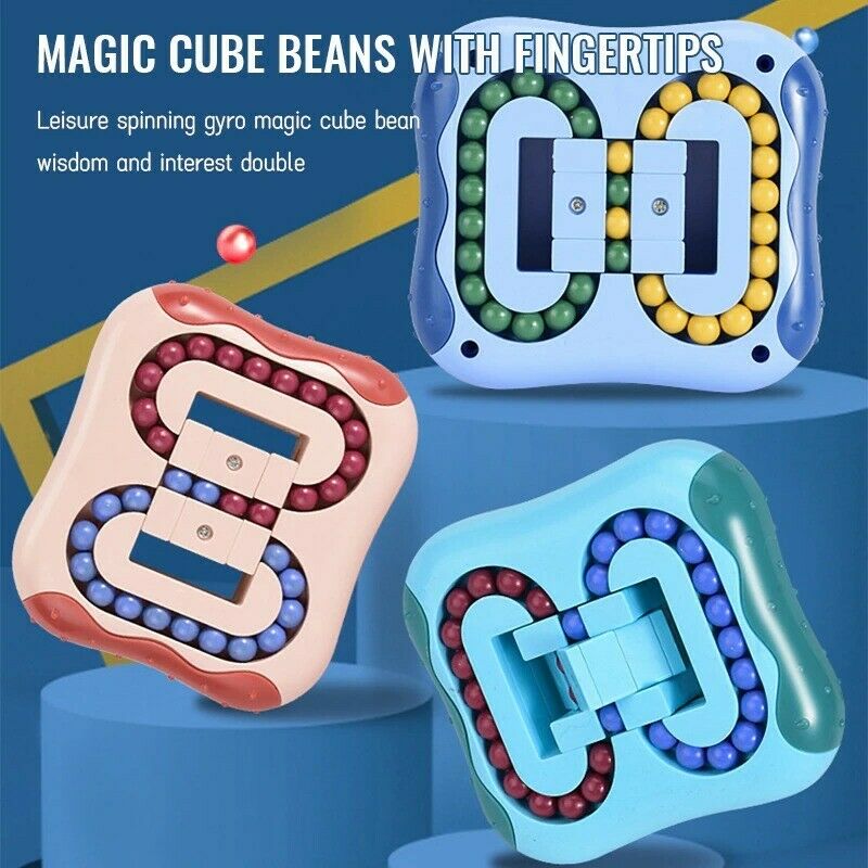 Relieve Stress Rotating Magic Bean Intelligence Cube Creative Decompression Educational Learning Mini Puzzle Brain Toy