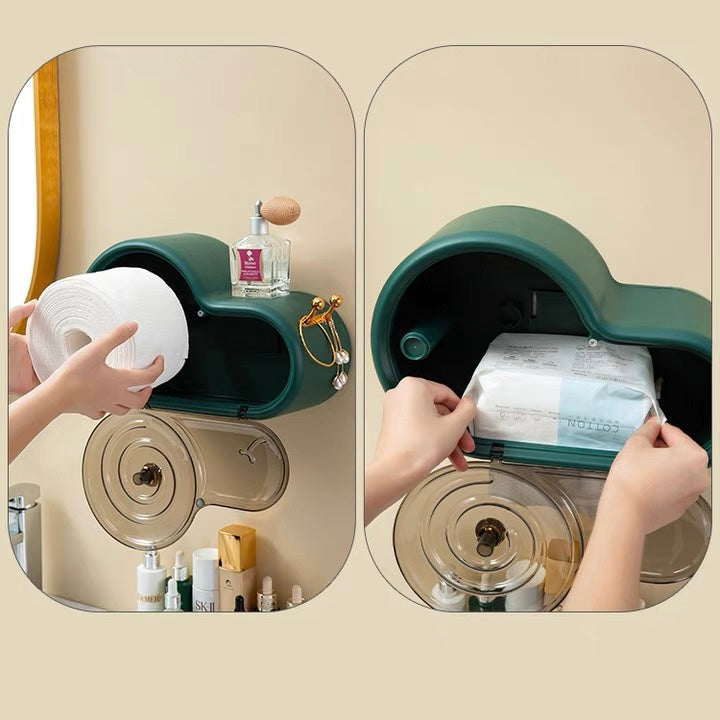 Facial Towel Organizer Toilet Paper Holder Tissue Box Snail Creative Punch-free