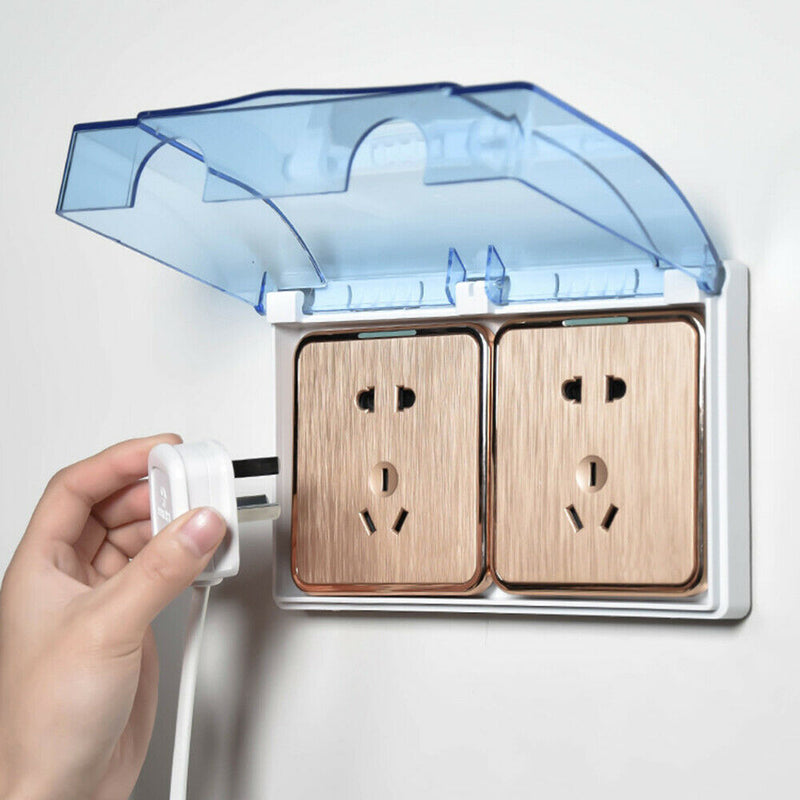 Home 2-Gang Wall Socket Waterproof Cover Outlet Case Panel Switch Box Protector