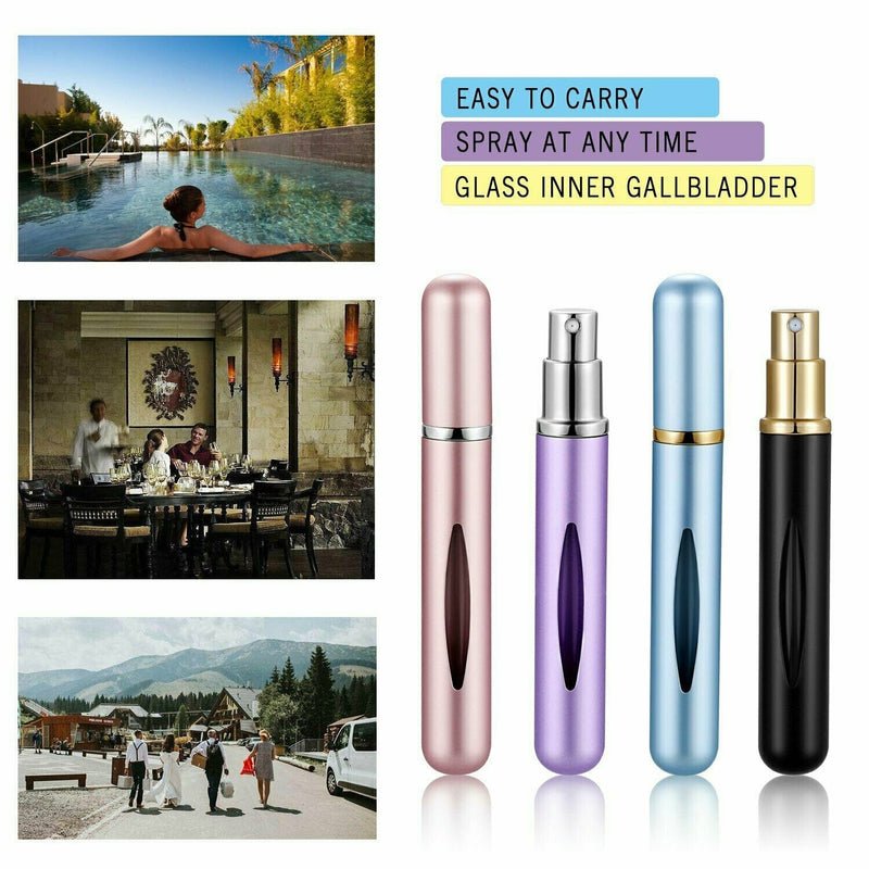 5ml 1PC Small Portable Mini Refillable Perfume Bottle Aluminum Atomizer Travel Refill Perfume Spray Bottle Cosmetic Container