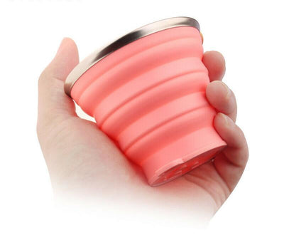 New Set Silicone Folding Cup Outdoor Collapsible Travel Cartoon Animal Child Cup