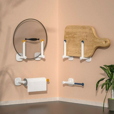 Kitchen Bathroom Toilet Paper Holder Retractable Rotatable Wall Hanging Gadget