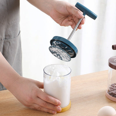 Household Manual Whisk Diy Egg White Milk Foam Mixer Cream Cake Whisk With Cup Lid  Baking Accessories Kitchen Supplies